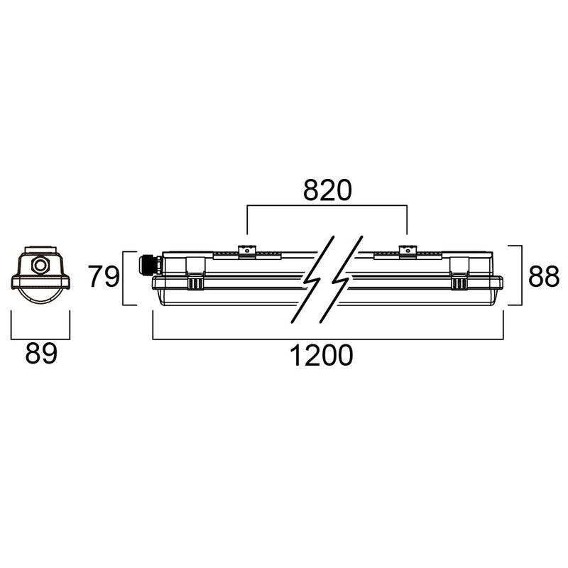 36W, 5000lm Resisto IP66, 1200mm, Harmaa Teollisuusvalaisin Sylvania