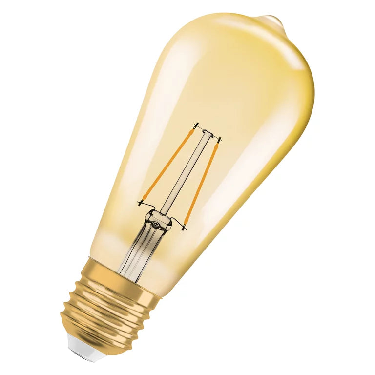 2,5 W, 220 lm, Vintage 1906 Edison Gold, E27, 2400 K, 64x143 mm, Ledvance LED-Dekorationslampe