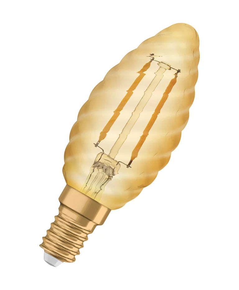 1.5W, 120lm, Vintage 1906 Classic BW GOLD, E14, 2400K, 35x100mm, LED SIsustuslamppu Osram